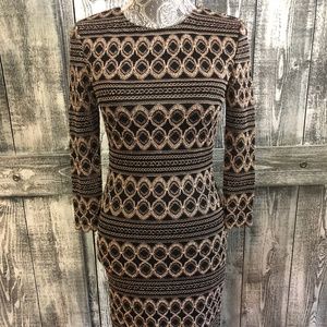 Black & Gold Scalloped Hem CACHE Dress NWT! $168